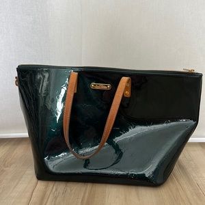 Louis Vuitton Patent Green Leather Tote